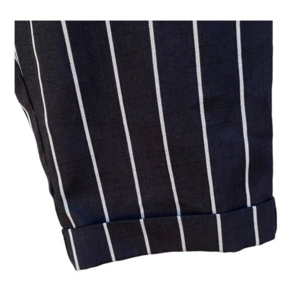 Forever 21 Women’s Relax Fit Pleated Black Pinstripe High Waist Trouser Sz 2X - Picture 11 of 13